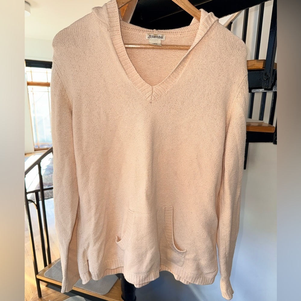 St John Bay Women’s Hooded Sweater Cream Color size L
